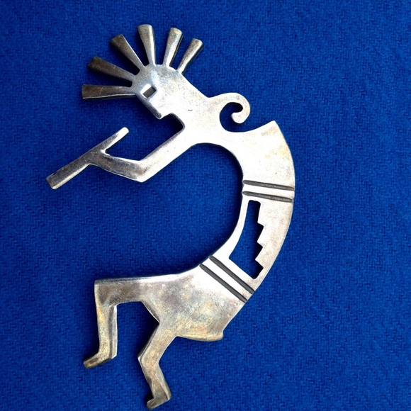 Vintage Sterling Silver Kokopelli Brooch - Picture 2 of 8